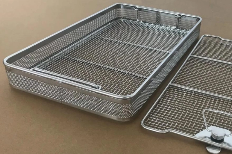 Insert Ultrasonic Cleaning Crimped Wire Mesh Sterilization Storage Transportation Baskets